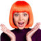 Bob Perücke Wig Cabaret Pagenkopf Pagen Charleston Perücken für Karneval Fasching Motto Party (Bob orange)