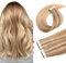 XDhair Tape Extensions Echthaar Ashblond bis Bleach Blonde 20pcs 50g 35cm Remy Echthaar Extensions Invisible Tape in Extensions Echthaar Seidig Gerade Remy (#10/16/16-14)