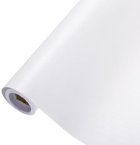 sourcing map Papel de contacto de grano de madera autoadhesivo de 15.7 x 197 pulgadas, impermeable, para encimeras de madera para el hogar, cocina, encimera, gabinete, baño, color blanco