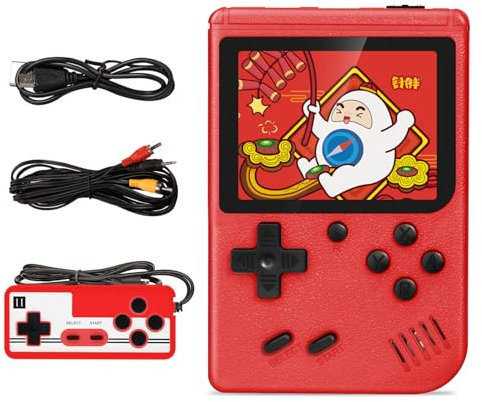 Retro Game Console, Handheld Game Console with 500 FC Games, Hd Screen and Rechargeable Battery, Support for Connecting TV and 2 Players