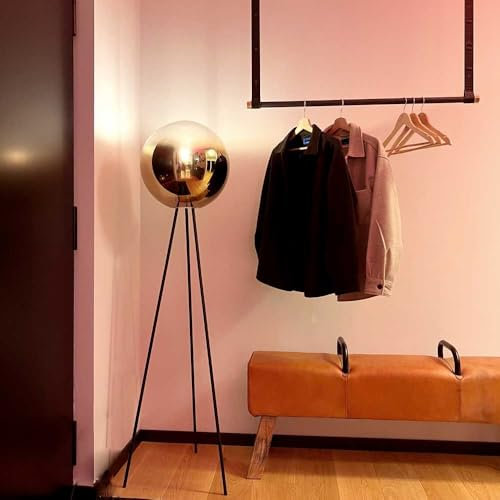 s.luce Dreibein-Stehleuchte Orb Tripod 160cm Glaskugel Stehlampe Wohnzimmerlampe, Farbe:Rauch Verlauf, Größe:Ø 40cm