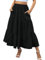 Zeagoo Rock Lang Damen Elegant Maxirock Casual Einfarbig Maxi Skirt Hohe Taille Sommerrock Freizeitrock mit Taschen Schwarz S