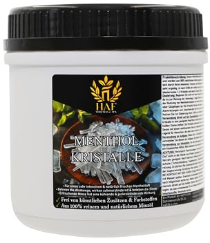 HAF® Mentholkristalle 250g in Dose | Saunakristalle aus 100% reinem Minzöl | Sauna Zubehör | Saunaaufguss | Befreit die Atemwege & sorgt für intensiven Duft in der Sauna | Qualität: Made in Germany