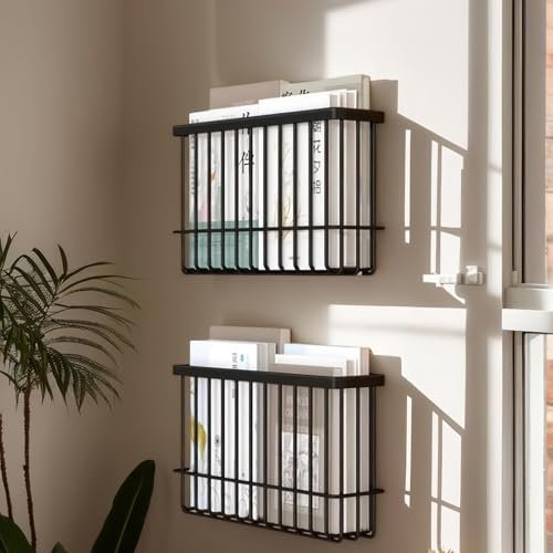 SZYILIDA 2 Cabinet Door Storage Box, Cupboard Organisers, Self-Adhesive Storage Boxes, Metal Wall Mounted Storage Boxes for Cabinet Cupboard Bathroom Fridge Organizer Storage