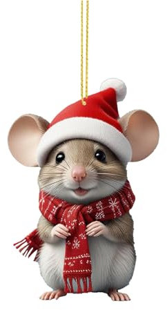 Generisch Weihnachten Deko Draußen, Weihnachtsmäuse Deko Acryl Mäuse Weihnachtsdeko Christmas Decorations Mäuse Weihnachten Baumschmuck Weihnachtsdekoration für Auto Weihnachtsbaum Dekoration