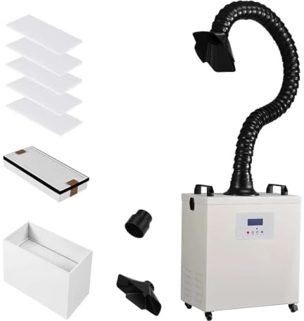Monport Industrielle 220W Rauchabsauger mit 3-Schichten-Filter, Leistungsstarke Rauchabzug, geräuscharmes, Lötrauchabsaugung für Lasergravierer