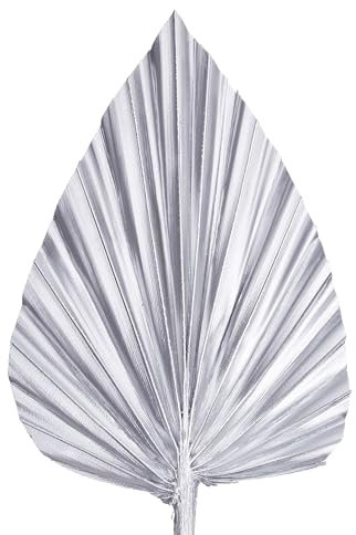 The Baked Studio - Dried Palm Leaf Leaves Palm Spear Cake Topper for Cake Decoration (Silver)