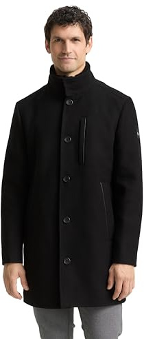 TOM TAILOR Herren 2-in-1 Wollmantel mit Abnehmbarer Innenjacke