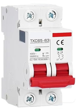 PEGGMZYX Disjoncteur 6A 10A 16A 20A 32A 40A 63A 6KA Protecteur de Court-Circuit de Surcharge disjoncteur(25A)