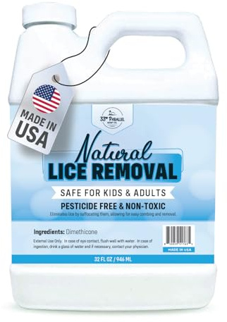 Safe Natural Lice Treatment for Kids & Adults | Gentle, Non-Irritating Lice Shampoo That Kills Eggs and Lice on All Hair Types | Dimethicone Safely Suffocates | 32oz Treats 3-5 People