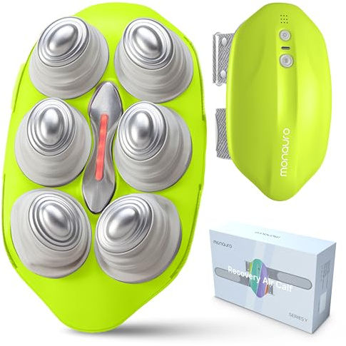 MONAURO Cordless Single Calf Massager with Heat, 1 Piece Air Compression Calf Massage Wrap, Rechargeable Adjustable Leg Massager for Tired Calves, Home Office and Post-Workout Relaxation