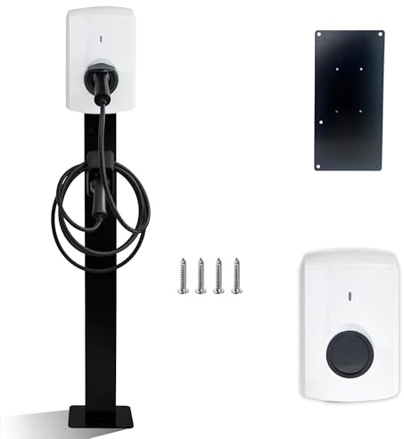 LDY Wallbox Standfuß für Alfen Single S-line, Freistehende Installation für Einfahrt oder Parkplatz, Für den Außenbereich, Metall Standfuß mit Steckerhalter, Standfuß Alfen