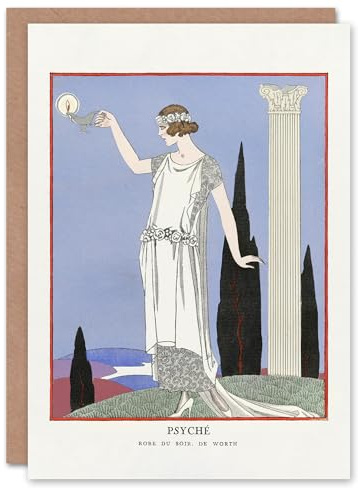 Artery8 George Barbier Art Card Psyche Evening Dress Worth Vintage Fashion