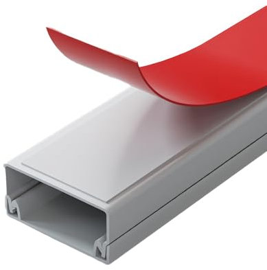1m Kabelkanal Aufputz PVC Kabelschiene Set Kabelschacht Abdeckung Weißer für TV Wand Büro & Homeoffice Leicht zu schneiden Hochwertiges Kabelmanagement(HxB 10x20)