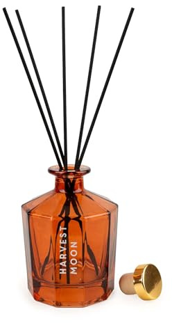 Home Deco London Harvest Moon Scented Reed Diffuser, Octagonal Glass Bottle (250ML)