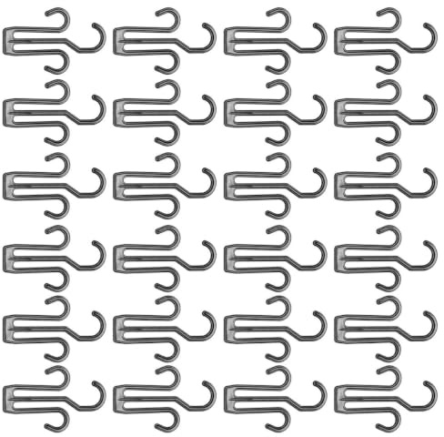 HYTROVE Percha para Zapatos 24 Piezas de Plástico, Colgante y Secado | Plata, Diseño Grueso y Estable, para Viaje, Apto para Zapatos y Pantuflas Tamaños
