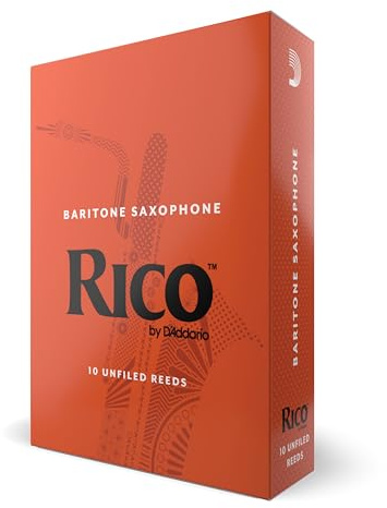 D’Addario Woodwinds - Rico Baritone Sax Reeds - Baritone Saxophone Reeds - Baritone Reeds Crafted for Beginners, Students, Educators - Strength 3.0, Pack of 10