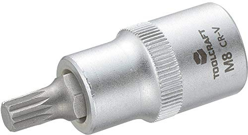 TOOLCRAFT 816087 Stecknuss Vielzahn (XZN) 8 mm, Länge: 55 mm, Antrieb: 1/2 (12,5 mm), 1 Stück