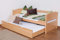 Einzelbett/Funktionsbett Easy Premium Line K1/s Voll inkl. 2. Liegeplatz und 2 Abdeckblenden, 90 x 200 cm Buche Vollholz massiv Natur