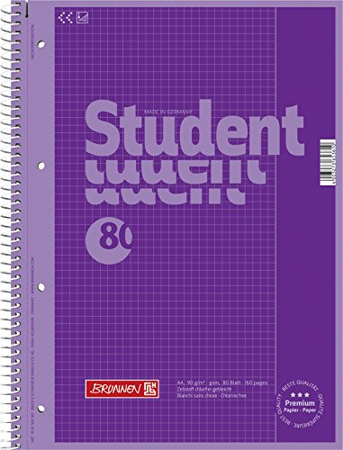 BRUNNEN Collegeblock Premium Student Colour Code | A4, Lineatur 26, 80 Blatt, purple