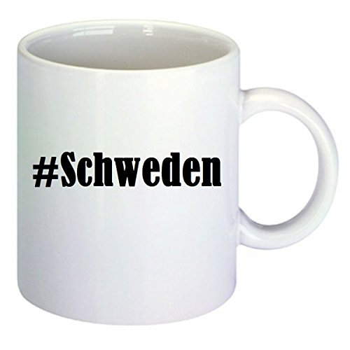 Reifen-Markt #Schweden Keramik Kaffeebecher 330 ml, weiß Teetasse Spülmaschinenfest mikrowellengeeignet Geschenkidee, Motiv 149093