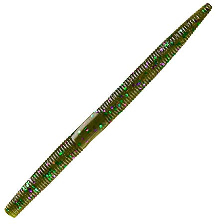 Yum Lures Dinger Classic Worm All-Purpose Soft Plastic Bass Fishing Lure - Great Texas Rigged, Wacky Style, Carolina Rigged, Pitched, Etc., Watermelon Candy, 5''