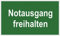 Metafranc Hinweisschild Notausgang freihalten - 250 x 150 mm / Beschilderung / Infoschild / Rettungsweg / Fluchtweg / Notausgang / Sicherheitsmarkierung / Gewerbekennzeichnung / 500130