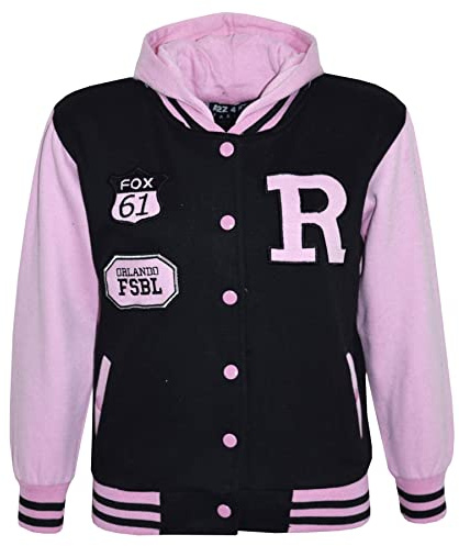 A2Z 4 Kids B.B Hooded R Fashion Fox Jacket Varsity - B.B Jacket New Fox Baby Pink 9-10