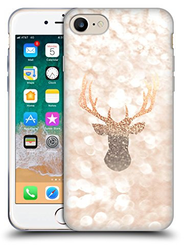 Head Case Designs Offizielle Monika Strigel Hirsch Champagne Gold Gelhülle [Militärischer Schutzgrad] Kompatibel Mit Apple iPhone 7/8 / SE 2020 & 2022 Und Kompatibel Mit MagSafe