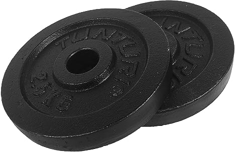 Tunturi Gewichte für Hanteln 2 x 2,5 kg, Hantelgewichte für 30 mm, Gusseisen