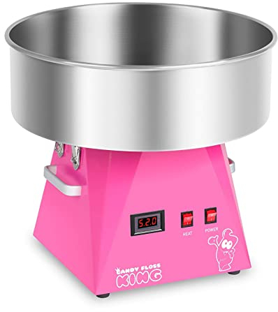Royal Catering RCZK-1030-W-R Candy Floss Machine Candy Floss Maker Cotton Candy (1030 W, 1 Portion / 30 s, Ø 52 cm, Stainless Steel) Pink