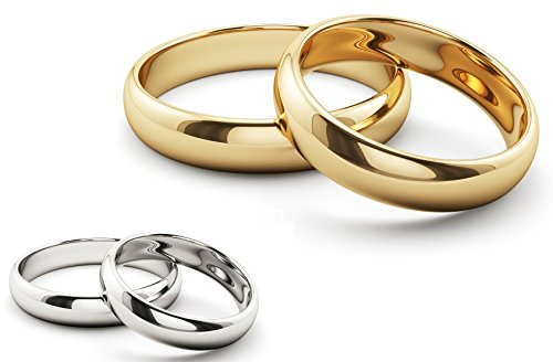 Ardeo Aurum Trauringe Damenring und Herrenring aus 375 Gold Gelbgold oder Weißgold hochglanzpoliert Eheringe Paarpreis