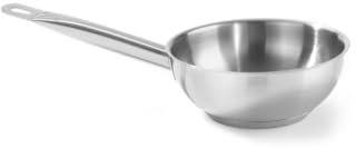 HENDI Sauteuse, geeignet für alle Herdarten, flacher Boden, kühl bleibende Griff, mit Aufhängeöse, Bauernpfanne, Schwenkpfanne, 1L, ø160x(H) 63mm, Edelstahl, Aluminium