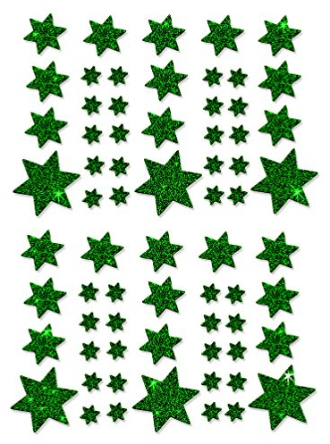 Oblique Unique® Weihnachts Sterne Sticker Aufkleber - Deko Weihnachten - Farbe wählbar (Grün)
