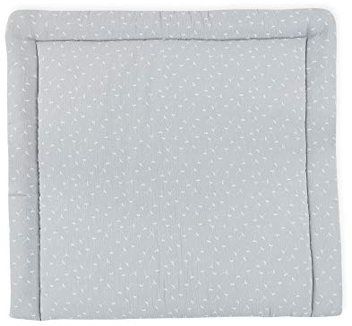 KraftKids Wickelauflage in Musselin grau Pusteblumen, Wickelunterlage 78x78 cm (BxT), Wickelkissen