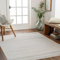 Livabliss Nairobi Boho Teppich für Wohnzimmer und Schlafzimmer - 160x216 cm, Geometrisches Muster, Skandinavisch Modern - Elfenbein, Creme, Silber