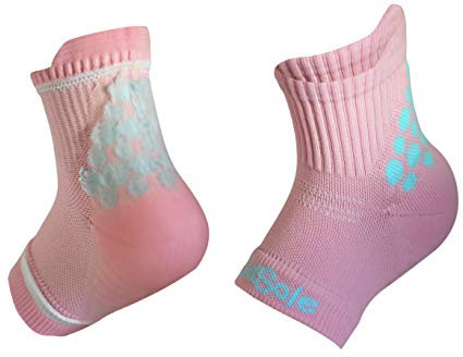 KidSole RX Chaussettes de sport en gel pour enfants avec sensibilité au talon causée par les maladies du Severs et les douleurs générales au pied et au talon, rose, 2-7