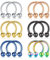 Rajnard 12er Nasenringe Septum Piercing 16G 6mm Hufeisenring aus Chirurgenstahl Nasenpiercing Lippe Tragus Helix Piercing schmuck Frauen Männer