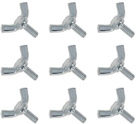 MroMax - Viti a farfalla M4 x 40 mm, viti a testa di pollice, in acciaio al carbonio, chiusura a macchina zincata, colore argento, 20 pezzi