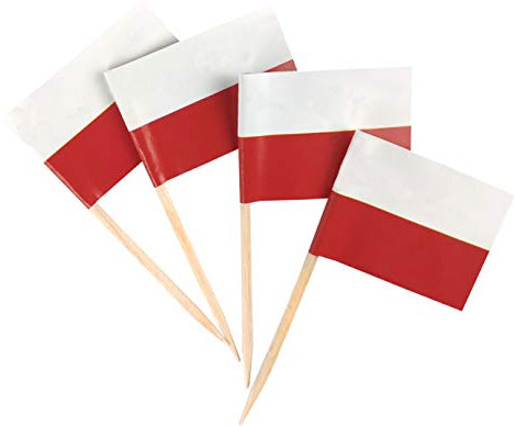 JBCD Polen Zahnstocher-Flagge, Polnisch, klein, Cupcake-Aufsatz, 200 Stück