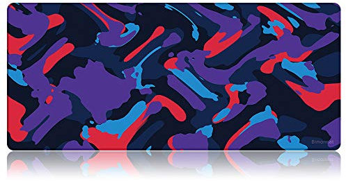 Bimormat Desktop Gaming Mouse Mat Keyboard Extended Large Mouse Pad 35.4 x 15.7,Computer Laptop Desk Mat Thick Enough for Smooth&Durable Waterproof Surface and Non-slip Rubber Base (90x40 B23line)