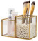 SLHEQING Glas Kosmetik Organizer Golden Vintage Makeup Organizer, Kosmetik Aufbewahrungsbox für Lippenstifte, Nagellack, Kosmetikpinsel