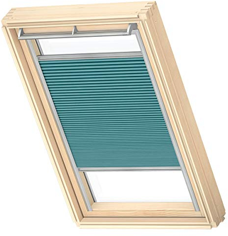 VELUX CK04 Plissee-Vorhang mit maximaler Isolierung, für Dachfenster, Erdöl mit seitlicher Führung, Grau