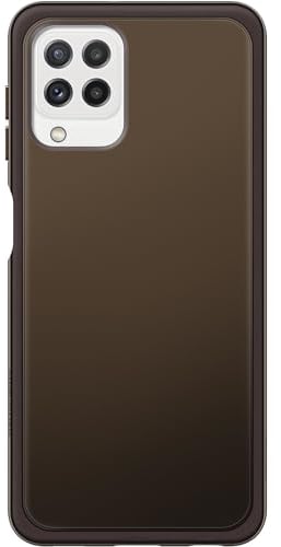 Samsung Soft Clear Cover Smartphone Cover EF-QA225 für Galaxy A22 Handy-Hülle, extra-dünn und griffig, Schutz Case, durchsichtig, Schwarz