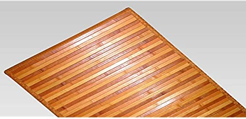 BIANCHERIAWEB Tapis en Bambou dégradé Orange, Tapis de Cuisine 50 x 120 cm, antidérapant 100% Bambou, Voie de Cuisine en matériau résistant, n'absorbe Pas Les Taches