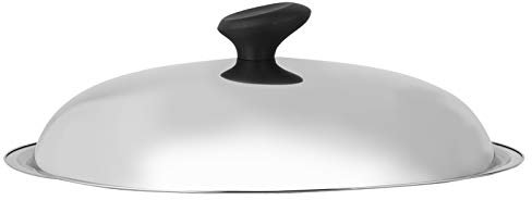 Kitchen Cookware 38cm Lid for Pot, Stainless Steel Cookware Lid Cooking Pan Pot Cover Frying Pan Cover Replacement Universal Saucepan