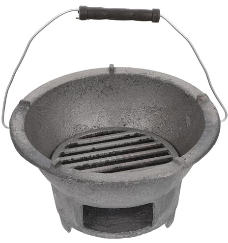 Angoily Gusseisen-Holzkohlegrill, japanischer Tisch-Grill, Mini-Grill, tragbar, Hibachi, Indoor-Herd, Camping, Grillwerkzeug, Grillkohleofen, 20 cm