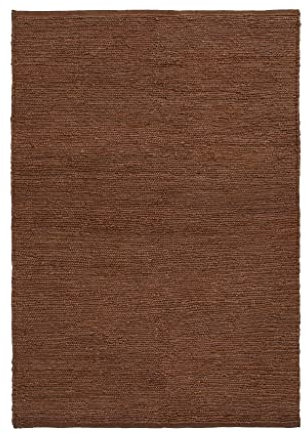 URBANARA Jute-Teppich Basu 140x200 cm - 100% Jutefaser, unregelmäßige Flechtstruktur Handgewebt Wohnzimmerteppich Kinderzimmer Flur Nussbaum