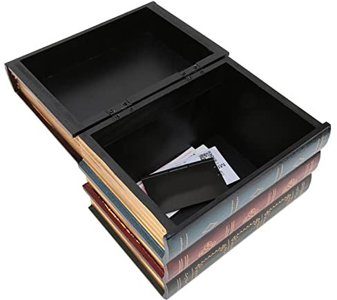 Stockage de Livres Secrets, Faux Livre Boîte de Rangement Maison Livres Creux pour la Décoration D'étagère de Bureau #1 Style Européen Vintage Décoratif (Type B grand)