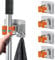 homeasy Mop Broom Holder, 4 Pcs Stainless Steel Self Adhesive Mop Holder Wall Mounted with Hooks Hanger Self-Adhesive Broom Holder (Orange)